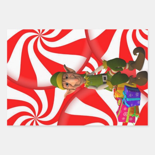 Frohe Weihnachtself, Snowman Sheets Wrapping Paper Geschenkpapier Set (Vorderseite 3)