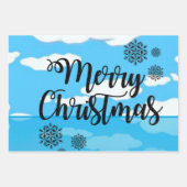 Frohe Weihnachtself, Snowman Sheets Wrapping Paper Geschenkpapier Set (Vorderseite)