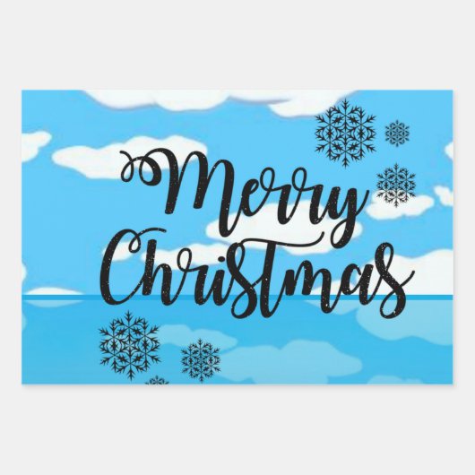 Frohe Weihnachtself, Snowman Sheets Wrapping Paper Geschenkpapier Set (Vorderseite)