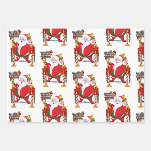 Frohe Weihnachtself Weihnachtsblätter Geschenkpapier Set (Vorderseite 2)