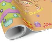 Frohe Weihnachtselfs Geschenkpapier (Rolleneckpunkt)