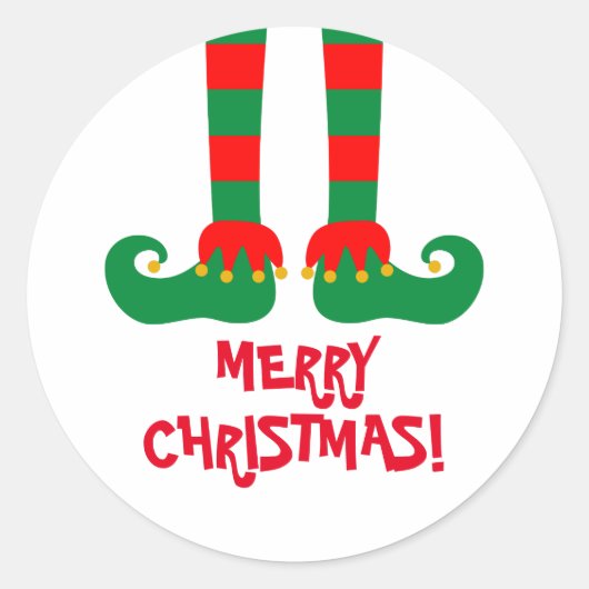 Frohe Weihnachtselfsticker und Umschlag Aufkleber (Vorderseite)