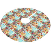 Frohe Weihnachtsengel Polyester Weihnachtsbaumdecke (Schrägansicht)