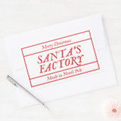 Frohe Weihnachtsfabrik im Nordpol Rechteckiger Aufkleber (Umschlag)