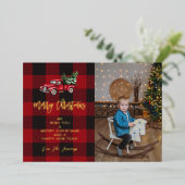 Frohe Weihnachtsfahrt & Buffalo Karo Foto V Folieneinladung (Stehend vorne)