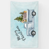 Frohe Weihnachtsfahrt mit Niedlichen Tieren Banner (Vertikal)