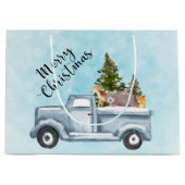 Frohe Weihnachtsfahrt mit Niedlichen Tieren Große Geschenktüte (Vorderseite)