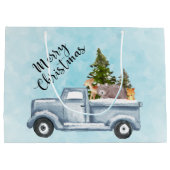 Frohe Weihnachtsfahrt mit Niedlichen Tieren Große Geschenktüte (Rückseite)