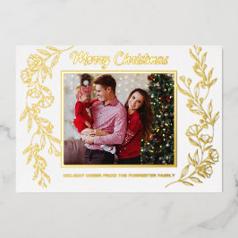 Frohe Weihnachtsfamilie 3 Foto Blatt Kunst Folien Feiertagskarte