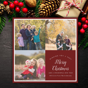 Frohe Weihnachtsfamilie 3 Foto Collage Festival Feiertagskarte