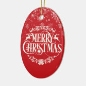 Frohe Weihnachtsfamilie Definition Schneeflocken Keramik Ornament (Links)