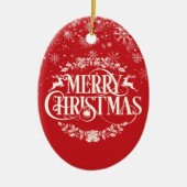 Frohe Weihnachtsfamilie Definition Schneeflocken Keramik Ornament (Vorne)