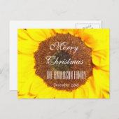 Frohe Weihnachtsfamilie Dezember 2018 Sonnenblume Feiertagspostkarte (Vorne/Hinten)