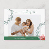 Frohe Weihnachtsfamilie Foto, Aquarellbrand Postkarte (Vorderseite)