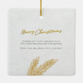 Frohe Weihnachtsfamilie Foto Collage botanisch Keramikornament (Rückseite)