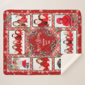 Frohe Weihnachtsfamilie Foto Collage Name Sherpadecke (Vorderseite (Horizontal))