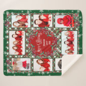 Frohe Weihnachtsfamilie Foto Collage Name Sherpadecke (Vorderseite (Horizontal))