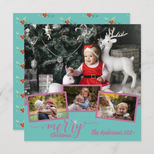 Frohe Weihnachtsfamilie Foto Collage Phantastisch  (Vorne/Hinten)