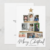 Frohe Weihnachtsfamilie Foto Collage Tree Feiertagskarte (Vorne/Hinten)