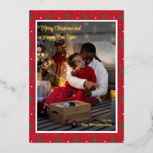 Frohe Weihnachtsfamilie Foto Custom Folien Feiertagskarte