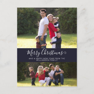 Frohe Weihnachtsfamilie Foto Einfach modern Feiertagspostkarte