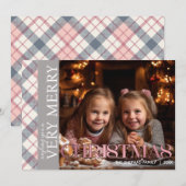 Frohe Weihnachtsfamilie Foto Einladung (Vorne/Hinten)