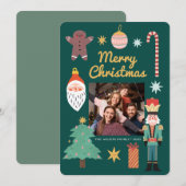 Frohe Weihnachtsfamilie Foto Einladung (Vorne/Hinten)