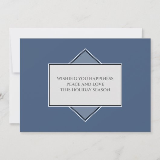 Frohe Weihnachtsfamilie Foto Elegant Modernes Blau Karte (Rückseite)