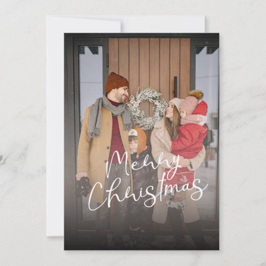 Frohe Weihnachtsfamilie Foto Feiertagskarte (Vorderseite)