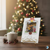 Frohe Weihnachtsfamilie Foto Feiertagskarte