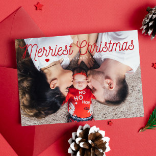 Frohe Weihnachtsfamilie Foto Feiertagskarte