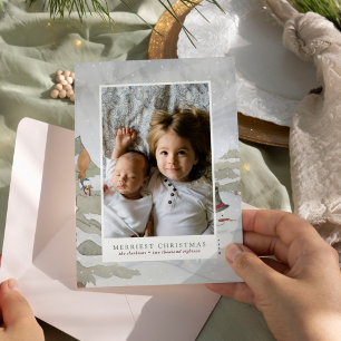 Frohe Weihnachtsfamilie Foto Feiertagskarte