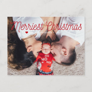 Frohe Weihnachtsfamilie Foto Feiertagspostkarte