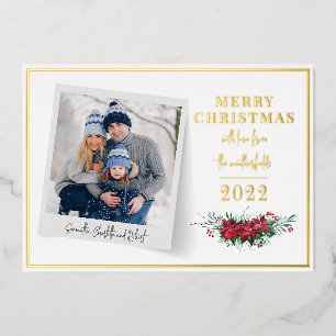 Frohe Weihnachtsfamilie Foto Folien Feiertagskarte