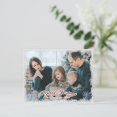 Frohe Weihnachtsfamilie Foto Horizontal Schnee1 Postkarte (Stehend Vorderseite)