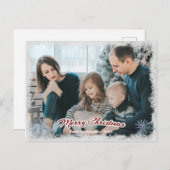 Frohe Weihnachtsfamilie Foto Horizontal Schnee1 Postkarte (Vorne/Hinten)