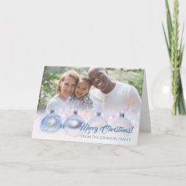 Frohe Weihnachtsfamilie Foto mit Bausteinen Karte