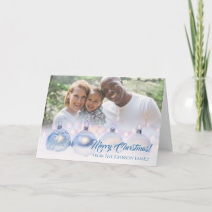 Frohe Weihnachtsfamilie Foto mit Bausteinen Karte