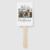 Frohe Weihnachtsfamilie Foto modern und elegant ru Fächer (Rückseite)