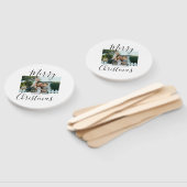 Frohe Weihnachtsfamilie Foto modern und elegant ru Fächer (Non-assembled)