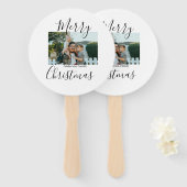 Frohe Weihnachtsfamilie Foto modern und elegant ru Fächer (Vorne und Hinten)