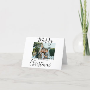 Frohe Weihnachtsfamilie Foto modern und elegant ru Feiertagskarte