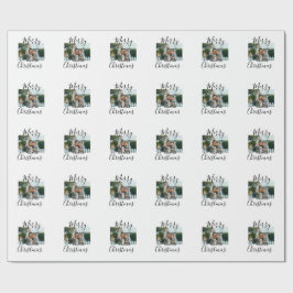 Frohe Weihnachtsfamilie Foto modern und elegant ru Geschenkpapier