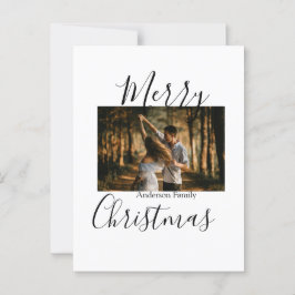 Frohe Weihnachtsfamilie Foto modern und elegant ru Postkarte