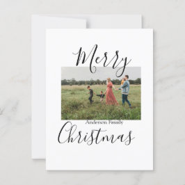 Frohe Weihnachtsfamilie Foto modern und elegant ru Postkarte