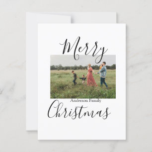 Frohe Weihnachtsfamilie Foto modern und elegant ru Postkarte