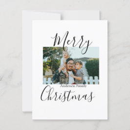 Frohe Weihnachtsfamilie Foto modern und elegant ru Postkarte