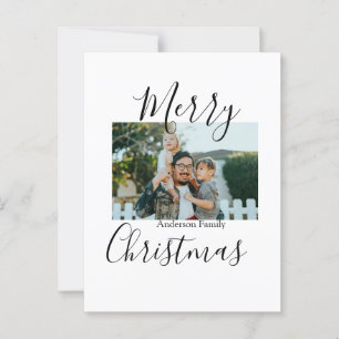 Frohe Weihnachtsfamilie Foto modern und elegant ru Postkarte