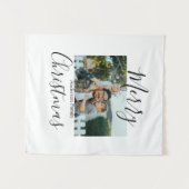 Frohe Weihnachtsfamilie Foto modern und elegant ru Wandteppich (Vorderseite (Horizontal))