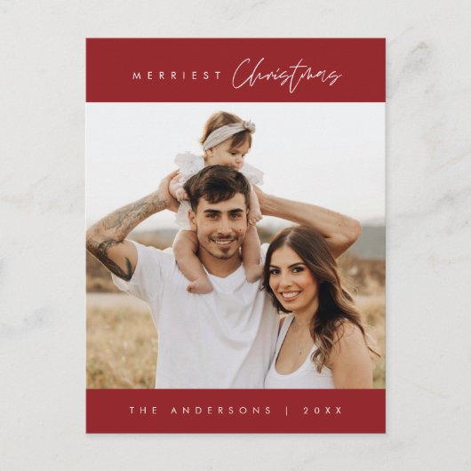 Frohe Weihnachtsfamilie Foto, modern und gemütlich Postkarte (Vorderseite)